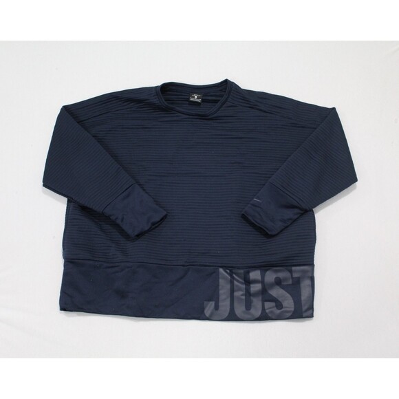 Nike Women Ribbed Blue Sweater Crew Neck Casual Size XL - Picture 1 of 9